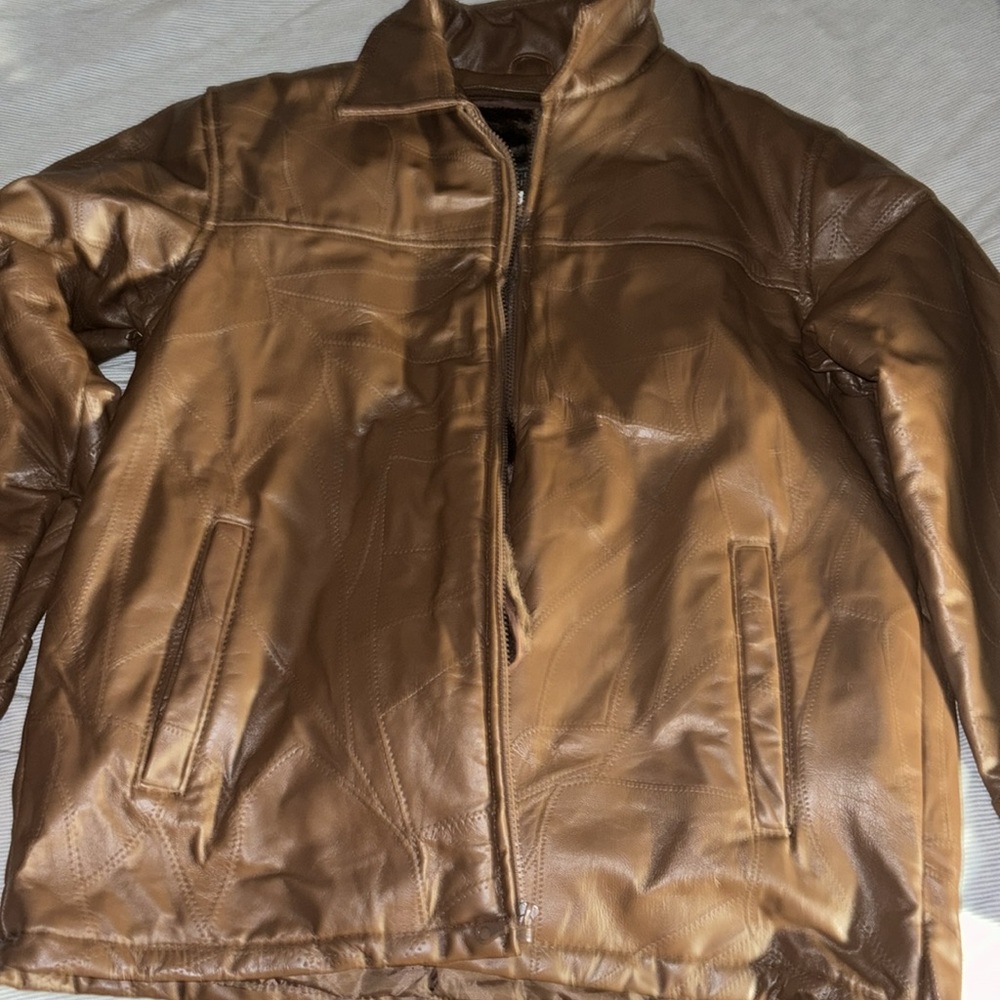 Brown leather jacket